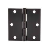 Amazon Basics Interior Door Hinge, Square, 3.5 x 3.5 Inch, Matte Black - Pack of 12