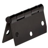 Amazon Basics Interior Door Hinge, Square, 3.5 x 3.5 Inch, Matte Black - Pack of 12