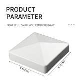 Sedmoon 5inch Vinyl Pyramid Style Fence Post Cap 5 x 5 Vinyl Pyramid Fence Post Cap for Mailbox, Lamp Post, Deck, Dock, Piling Caps (4)