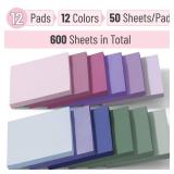 Mr. Pen- Colorful Sticky Notes, 3x3, 12 Pads, Mute Colors Sticky Notes Bulk, Self-Stick Note Pads