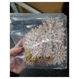 Chuangdi 50 Piece Christmas Rose Gold Snowflake Ornaments Christmas Tree Decorations, Hanging Xmas Decorations, Plastic Glitter Snow Flakes for Winter Party