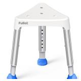 Space-Saving Triangular Shower Chair for Inside Shower, FSA/HSA Eligible 400 lbs Adjustable Shower Stool for Elderly and Disabled, Non-Slip Bathtub Chair with Stable-Bracing, Tool-Free Assembly, White