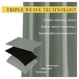 NICETOWN Blackout Sage Green Curtains 84 inch Length 2 Panels Set - Chic Thermal Insulated Grommet Room Darkening Window Drapes for Bedroom/Living Room, W52 x L84