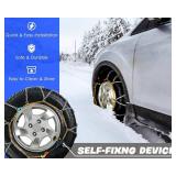 Snow-Chains Auto Fixing 1 Min Quick Fit Easy Installation Tire-Chains, Portable Reusable Universal Emergency Tire Traction Chain for Passenger Car, Pickup Trucks and SUV - Set of 2 (HKN-120)