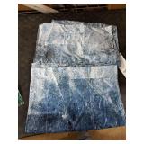 Emvency 2 Pack Valances Window Treatments, Blue Abstract Modern Art Blackout Drapes Adjustable Curtain for Windows Living Room Kitchen Over Sink, 18x52 Inch Rod Pocket Valances