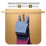 ZEDODIER Tank Top Hangerï¼2 Pack Wooden Bra Organizer for Closet, 12 Storage Capacity, Top 360Â° Rotation, Hanging Space Saving Hook for Tank Tops, Sport Bras, Camisoles, Lingeries, Vintage