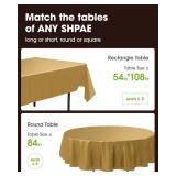 Pureegg Plastic Table Cloth Disposable 6 Pack, 54 x 108 Inch Table Cloths, Graduation Decorations, Thanksgiving, Christmas Tablecloths, Rectangle, Plastic Cover, Waterproof, Gold