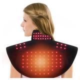 Zdatt Cordless Red Light Therapy for Shoulder & Neck, Upper Back 650nm Red Light Therapy Wrap, Heating Wrap for Body Muscle Relax with 850nm Near-Infrared Light, Auto Timer, Rechargeable