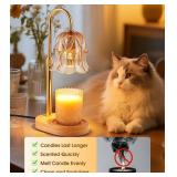 Candle Warmer Lamp Adjustable Timer - Electric Flower Glass Candles Warmers Adjustable Height Dimmable Vintage Base Modern Wax Candles Top Warmers for Small Jar Scented Wax Melts