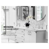 KENES Single Handle Bathroom Sink Faucet, Brushed Nickel Vanity Faucet for Bathroom Sink, with Pop Up Drain Stopper & Water Supply Lines LJ-9031