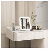 ROLOVE 8x10 Inch Lighted Vanity Mirror, 3-Color Dimmable LED Lighting & Touch Control, Portable Makeup Mirror with U-Bracket for Travel/Dressing Room (White)