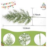 Hananona Artificial Pine Branches,40 Pcs Christmas Faux Cedar Stems, Artificial Faux Cedar Branches, Fake Christmas Greenery Pine Picks for Wreath Craft DIY Home Kitchen Decorations (40, Green)