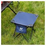 Opliy Camping Stool 2 Pack,13.5 Inch Portable Folding Stool for Outdoor Gardening and Beach Hiking Fishing,Foot Stool with Carry Bag (Blue)