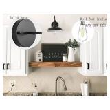 BRIGHTESS Bathroom Light Fixtures,Black Vanity Light, Decor Barn Light,E26 Farmhouse Wall Lamps Sconces Kitchen Bedroom Hardwired (2 Packs)