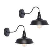 BRIGHTESS Bathroom Light Fixtures,Black Vanity Light, Decor Barn Light,E26 Farmhouse Wall Lamps Sconces Kitchen Bedroom Hardwired (2 Packs)