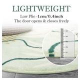 Lahome Green Hallway Runner Rug - 2x6 Washable Kitchen Runner Rug Boho Non-Slip Low-Plie Laundry Room Rug Soft Bathroom Rug Botanical Print Throw Carpet for Entrance Bedroom Living Room