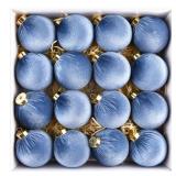 Velvet Ornaments for Christmas Tree Decorations - Dusty Blue Christmas Ball Ornament for Indoor Holiday Decor - Shatterproof Xmas Bulbs Ornaments 80mm 3.15inch - Pack of 16