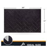 PURRUGS Dirt Trapping Door Mat 34\" x 59\", Non-Slip Machine Washable Entry Rug, Dog Doormat, Indoor Front Door Mat, Super Absorbent Entryway Rug for Muddy Shoes & Paws, Black