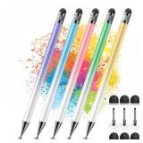 Bopomofo Stylus (5 Pcs),2-in-1 Stylus Pen for Touchscreen, High Precision and Sensitivity, Suitable for iPhone/ipad/Android Tablets, Compatible with Touch Screens(Pink/Yellow/Green/Blue/Purple)