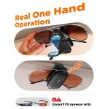 2 Pack Magnetic Sunglasses Holder for Car Visor [One Hand Operation & Scratch Proof], Chfeila No Slip Sunglass Holder Clip Silicone Pad,Sunglass Holder Gadgets Eyeglass Holder for Cars & Glasses,Black