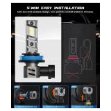 FRANXI 9005/HB3 H11/H8/H9/H16 Bulbs Combo Fog Lights, 32000LM Super Bright 6000K Cool White, 1:1 Design with Cooling Fan, Plug and Play, Pack of 2