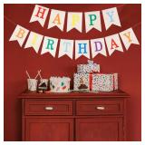 Burlap Birthday Banner Pre-Strung Happy Birthday Banner Birthday Decorations Colorful Birthday Banner Happy Birthday Sign