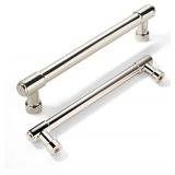 khtumeware 2 Pack Polished Nickel Cabinet Pulls 3 Inch Hole Center Solid Drawer Pulls Dresser Handles Cabinet Hardware
