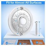 Dreyoo Round Metal Doorbell Push Button, Black Wired Lighted Up LED Doorbell Button Replacement Solid Iron Door Bell for Home Universal Garage Door Opener Switch (Matte White)