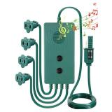 Enhon Vintage 90s Musical Christmas Lights Controller, Singing Christmas Tree Lights Controller with 25 Holiday Songs, 7 Function Mode, Adjustable Volume and Mute for Indoor Outdoor(4 Channel,Green)