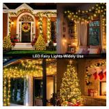 2 Pack Fairy String Lights Plug in, 33Ft Green Wire 100 Micro Starry LED Outdoor String Lights with 8 Modes Timer IP68 Waterproof Twinkle Lights for Bedroom Garden Christmas Home Decor (Warm White)