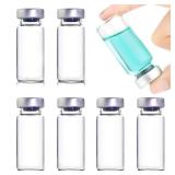 10 Pack 10ml Sealed Sample Vials, Transparent Glass Vials with Self Healing Injection Port