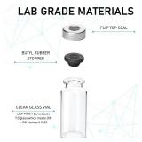 10 Pack 10ml Sealed Sample Vials, Transparent Glass Vials with Self Healing Injection Port