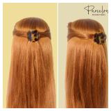 Parcelona French Onde Tortoise Shell Black and Savana Small 2â Celluloid Set of 3 Round Side Slide In Secure Grip Hair Claw for Women and Girls