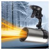 Car Heater, 12V Portable Car Heater that Plugs into Cigarette Lighter, Defroster for Car Windshield, 2 in 1 Heating & Cooling Fast Heating Defrost Defogger with Suction Holder