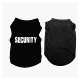 2Pack Dog Security Costume Cotton Dog Shirt for Small Dog Boy Pet Clothes Boss/Security Puppy Black Vest T-Shirts Cat Top Tee Breathable Stretchy