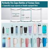 Design for Stanley 40 OZ & Large Bottles & Tumblers with Handle, Acrylic Water Bottle Organizer - Stackable Clear Wine Rack, Cup Holder for Home Kitchen Pantry Shelf Countertop Cabinet, 2 Tier Hold 6