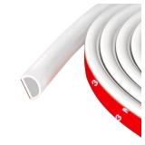 Weather Stripping Door Seal Self Adhesive Weather Strip Silicone D Shaped Door Seal Strip for Door Frame/Window Seal, 20FT, White Color (9/16\" W Ã 15/32\" T)