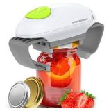 Higher Torque Electric Jar Opener for Seniors with Arthritis Fit Almost Jars Size, Strong Tough Automatic Jar Opener for Weak Hands, Hands Free Battery Operated Bottle Opener for Arthritic Hands White