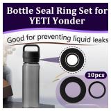 chaseroad 10 PCS Bottle Seal Ring for YETI Yonder 20/25/34/50 oz, Premium Silicone Chug Cap Gasket for YETI Yonder BPA Free, Rubber Seal Replacement to Prevent Water Leakage