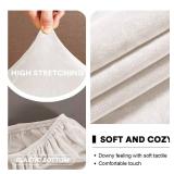 PrinceDeco Velvet Round Saucer Chair Cover (Slipcover Only) High Stretch Papasan Chair Cushion Cover Removable Furniture Protector for Living Room Washable,Fits 37-48 inch, Large, Ivory