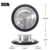 CORNERJOY 2 PCS Stainless Steel Kitchen Sink Stopper, Large Wide Rim 3.38\" Diameter - Garbage Disposal Plug