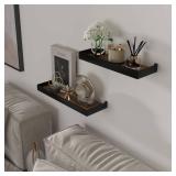 RLAVBL Wall Shelves Set of 2, Rustic Storage Wood Wall Mounted Floating Shelves for Bedroom Living Room Kitchen