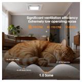 FEITON Bathroom Exhaust Fan with Light, Ceiling Mount, 110 CFM 1.0 Sones 4 Inch Duct, Quiet Square Bath Fan Light Combo, Shower Exhaust Fan with Light