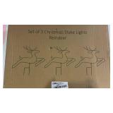 Christmas Pathway Lights Outdoor, 3 Reindeer Christmas Outdoor Decorations Pre-lit with 150 Warm White Lights and 8 Lighting Modes