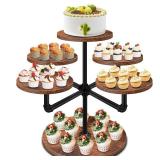 LLAXERGU Cupcake Stand, 3 Tier Cupcake Tower Large Cupcake Stand for 50 Cupcakes Wood Cake Stand Tiered Tray Stand Dessert Table Display Set Tiered Cake Stand for Party, Wedding, Birthday