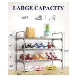 Kitsure Shoe Rack for Closet, Sturdy and Long-Lasting Shoe Shelf, Shoe Rack for Entryway, Personalized DIY Shoe Organizer, Shoe Rack Organizer for Space-Saving, 27.6\" x 11.8\" x 22.6\", Grey