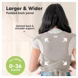 KeaBabies Baby Wrap Carrier Ring Sling - Easy to Wear, Adjustable D-Lite Baby Carrier Newborn to Toddler, Infant Carrying Shirt, Hands Free Bonding, Breathable Fabric Wearing Wrap (Stone Gray)