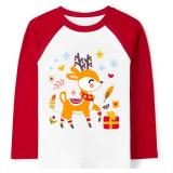 Tkria Kids Xmas Shirts for Girls Ugly Christmas Deer Tshirt Reindeer Graphic Tees Toddler Holiday Long Sleeve Tops 5 Years