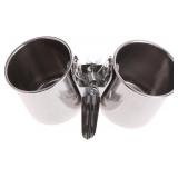 Silver Parrot Feeding Cups Hanging Pet Animal Stainless Steel Birdcage Bowls Bird Bowls for Cage Parakeet Cage Accessories Suitable Small Medium Bird Pet Supplies