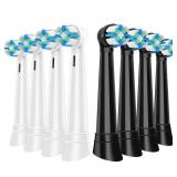 8 Count IO Replacement Heads Compatible with Oral B IO 2/3/4/5/6/7/8/9/10 Series Electric Toothbrushes, Medium Softness Brush Heads Compatible with Oral B iO for Teeth and Gums Care (Black White)